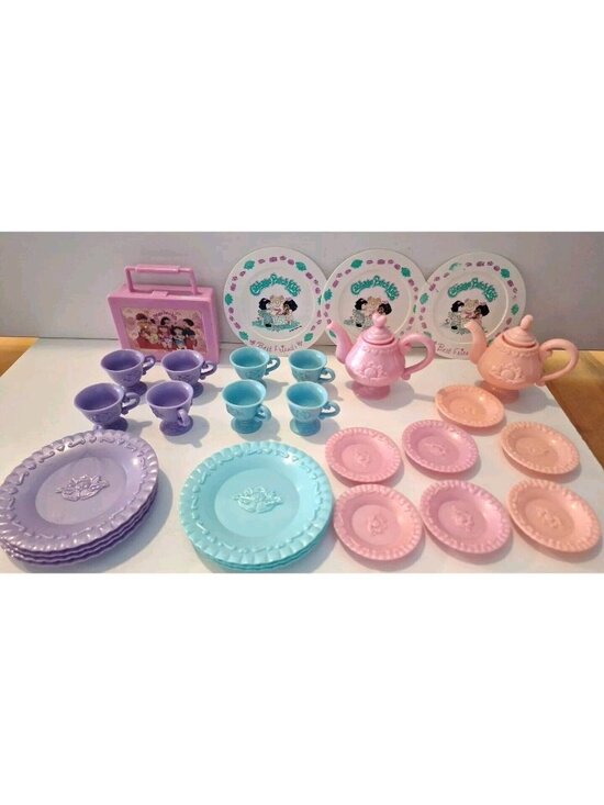 Cabbage Patch Kids Other - Cabbage Patch Kids Tea Party 80s Doll Lunchbox Purple Pink Blue Vintage